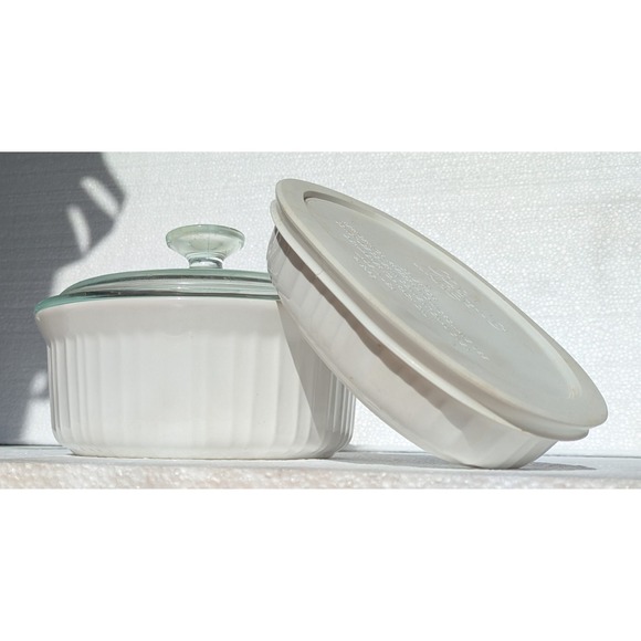 Corningware Other - BUNDLE CorningWare P-5-B French White Casserole Dish 1.5 qt. With Pyrex Lid